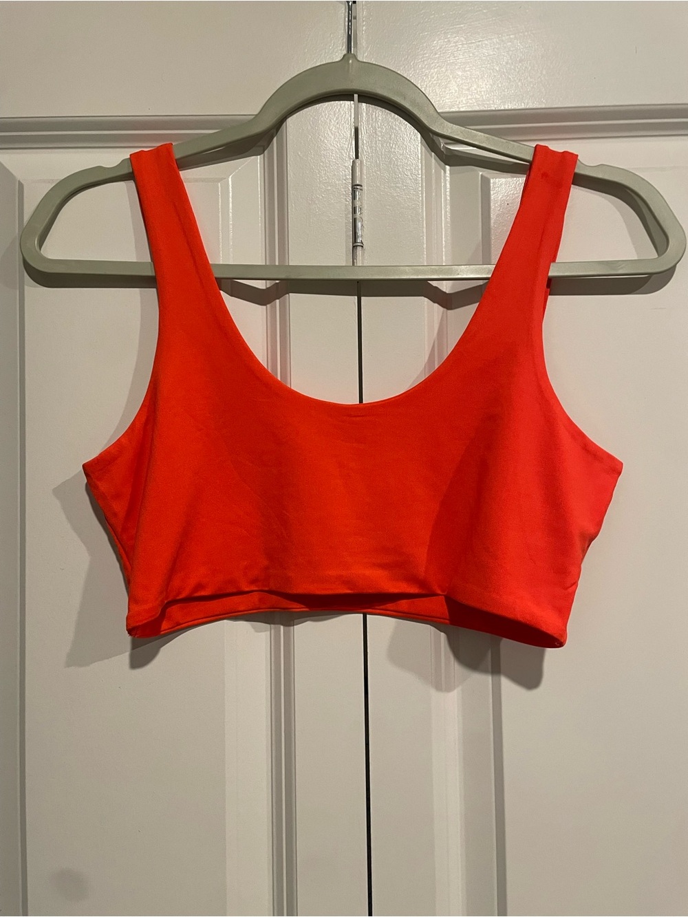 Bright Red Scoop Neck Crop Tank